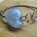 Blue Heart Bangle Bracelet Glass Seed Beads Wire Wrapped in Oxidized Copper Wire