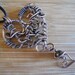 Tangled Heart Pendant Oxidized Copper wire Wrapped with a Bronzite bead dangle