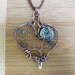 Heart Tree of Life Pendant Abalone Shell Disc Labradorite buttons Wrapped in Oxidized Copper Wire