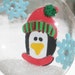 Squashed Snow Globe Glass Tree Ornament - Penguin and Snowflakes