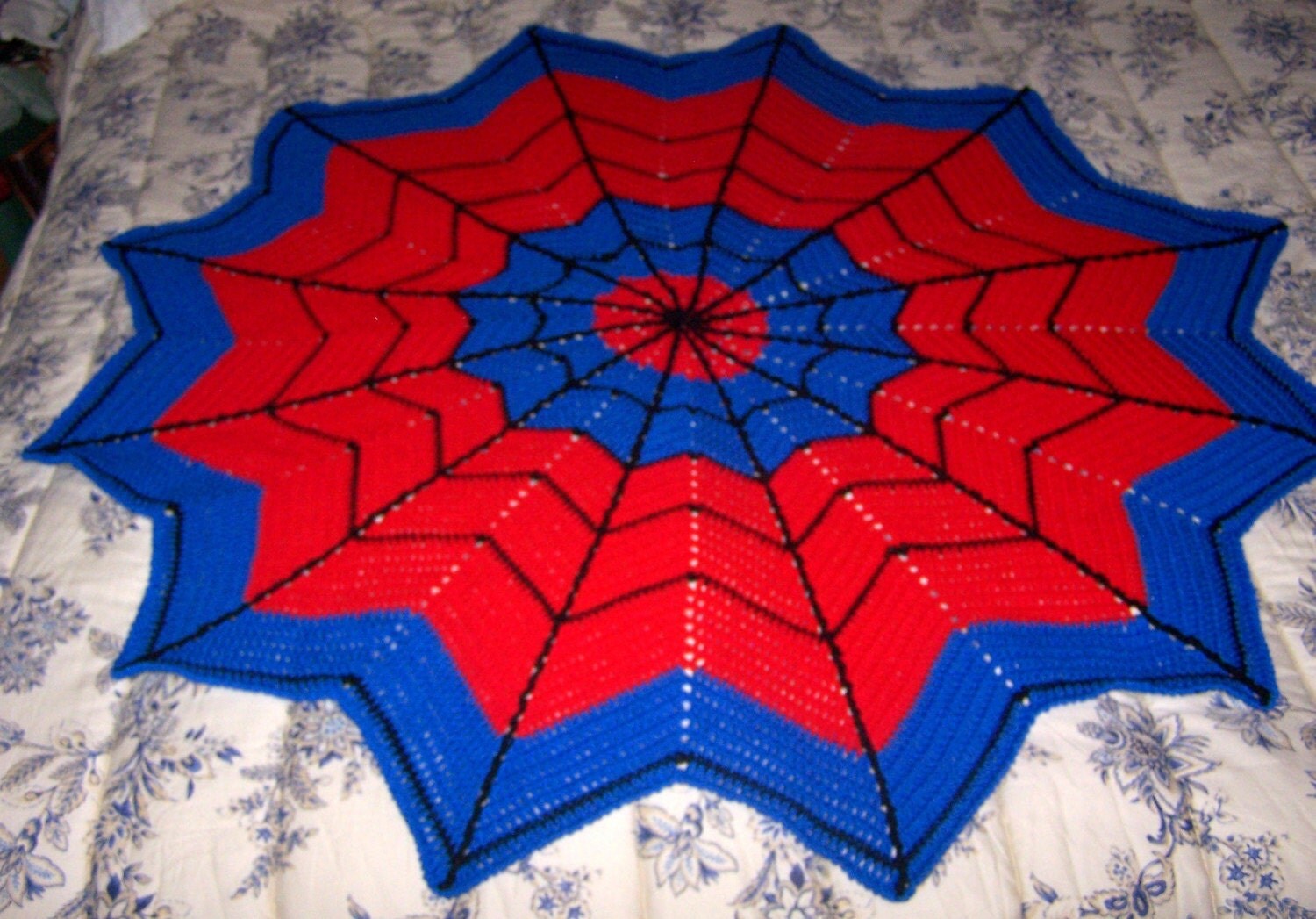 bow gift crochet pattern CraftedFromTheHeart on Etsy by SpiderMan inch Afghan 66 Crocheted