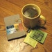 Linen Tea Wallet with Upcycled Tea Package Patchwork