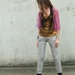 violet / fuschia summer loose weave light weight shrug