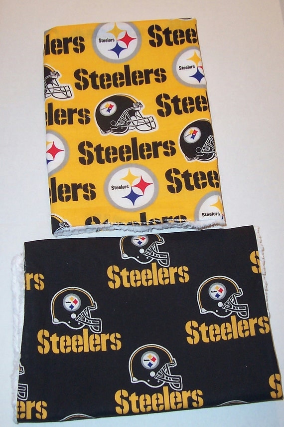 Items similar to Curlycues Steeler Baby Burper Duo on Etsy