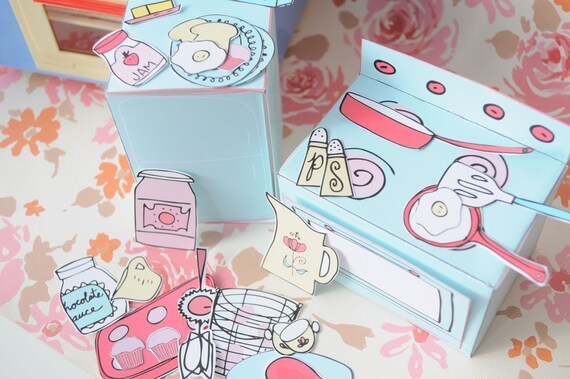 Mini-Play Toy Paper Kitchen PDF Printable Pattern