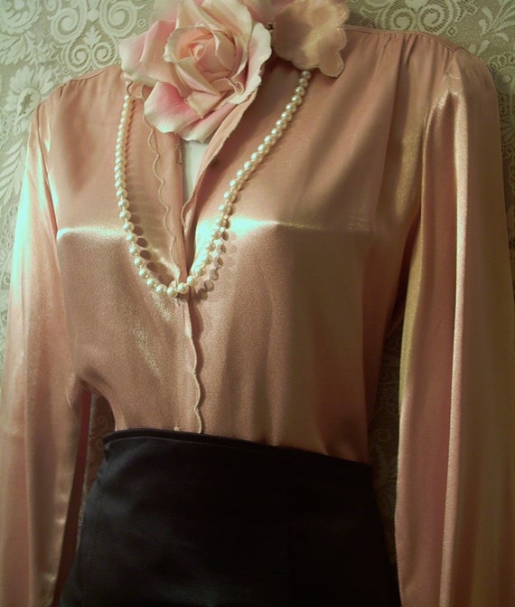 Peach Satin Oversized Shirt | Tops | PrettyLittleThing USA