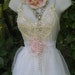 Lace wedding dress cotton satin white cream prom fairytale rose vintage romantic medium by vintage opulence on Etsy