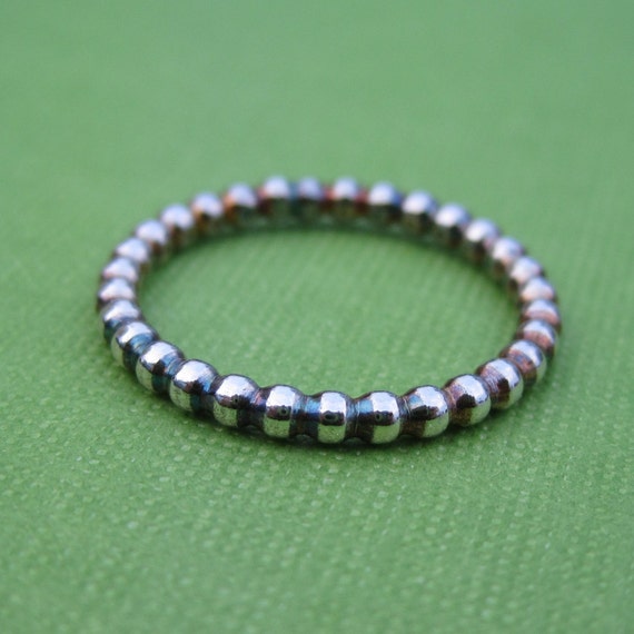 Items similar to Sterling Silver Bead Ring on Etsy