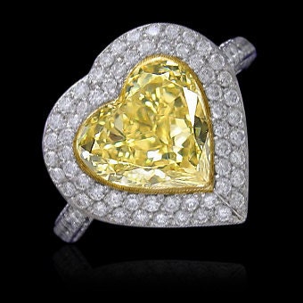 5 ct. Heart cut yellow canary diamonds by diamondsfromnewyork