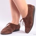 Vintage 80s Brown Oxford Flats / Suede / us 7.5, eur 38