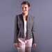 Equestrian Blazer / 80s Gray Wool Jacket / M