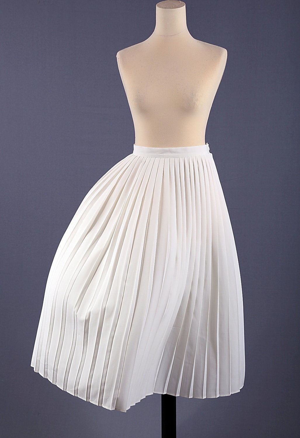 Vintage White Skirt Pleated Midi Skirt Medium By Betaboutique 7858