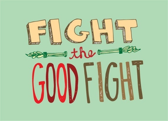 Items similar to fight the good fight on Etsy