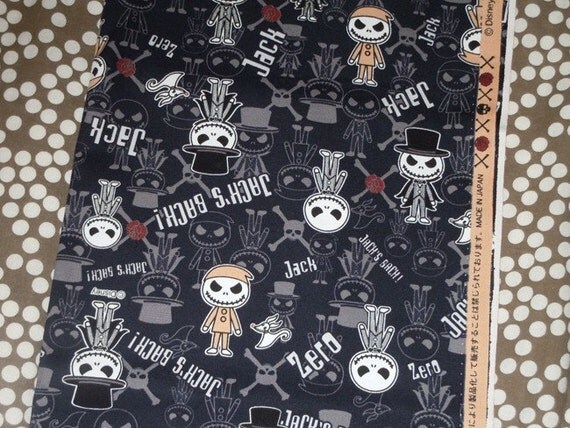 Nightmare Before Christmas - Jack Skellington - cotton canvas fabric ...