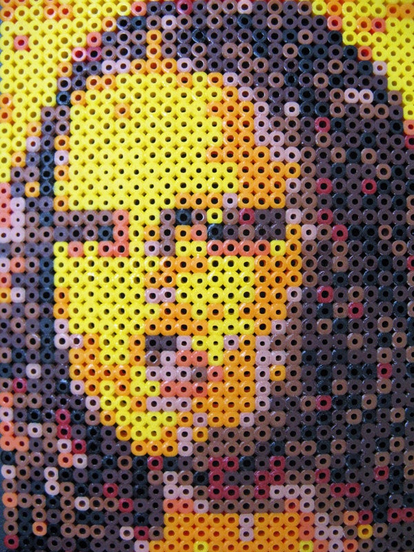 Mona Lisa 8 Bit Pixel Art Hama Perler Beads by 5sizes2small