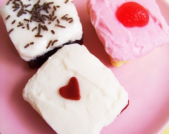 Cake Soap Frosted Slice - Food Soap, Dessert Soap, Sprinkles, Strawberry, Chocolate, Red Velvet Cake, Heart, Pink, Birthday Gift kids Bath
