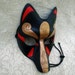 Black and Bronze Kitsune Mask... handmade Japanese fox leather mask