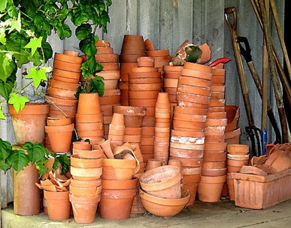 Items similar to Gardening Pots- Fine Art Photographic Print - 8x10 on Etsy