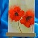 Red Poppy Art, ACEO, 3 1/2 x 2 1/2 inches, original watercolor painting, poppy paintings, Heat of the Moment, dollhouse art