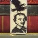 Soldered Domino Charm Edgar Allan Poe with Raven