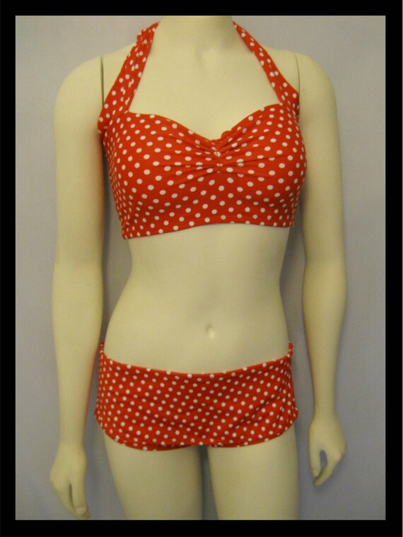 Retro Polka Dot Two Piece Swimsuit Bikini 