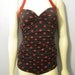 Black and Red Polka dot Rouched Maillot Pin Up Retro Swimsuit