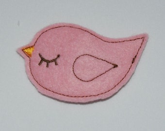 Pink Bird Wool Felt Clip by Chic Baby Rose