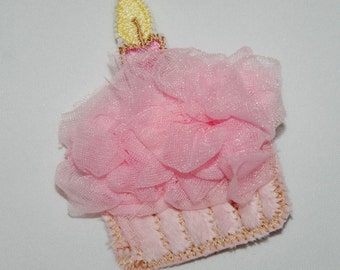 Fluffy Birthday Cupcake Hair Clip by Chic Baby Rose in Your Choice of 21 Colors