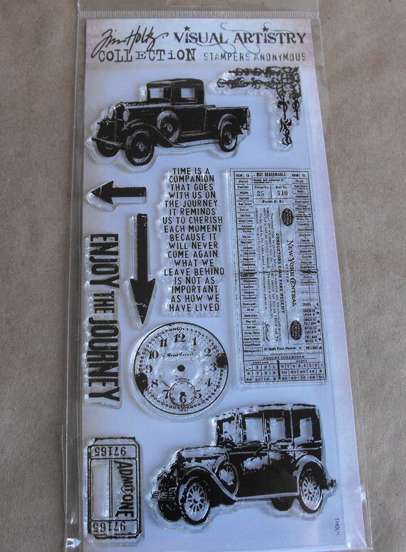 Tim Holtz Stamps Clear set Vintage Car for Card Making Paper