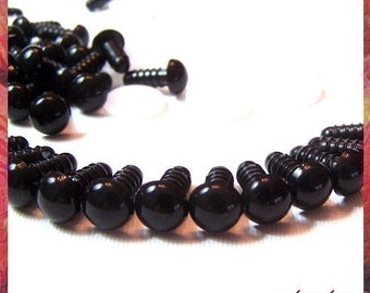 9 mm BLACK Safety eyes Plastic eyes Amigurumi animal eyes - 25 Pairs (9b25)