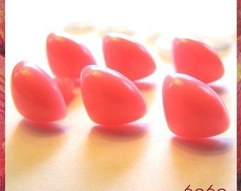 12 mm PINK Animal Plastic Safety Nose for stuffed animals - 6 PCS with plastic washers (TP12)
