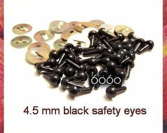 4.5 Plastic eyes Black amigurumi / animal / plastic / craft safety eyes - 20 pairs (4B20 )