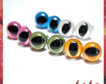 7.5mm Cat eyes Amigurumi eyes Plastic eyes Safety Eyes 5 PAIRS opaque ( 7C1)