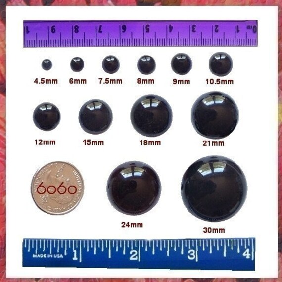 12 mm Safety Eyes Animal Eyes Plastic Eyes BLACK 25 pairs by 6060