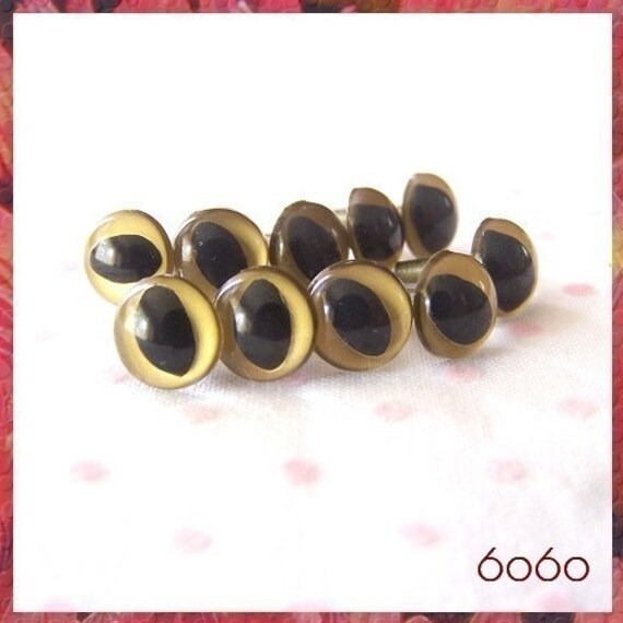 9mm GOLD Plastic eyes animal eyes / amigurumi Cat/ Fish/