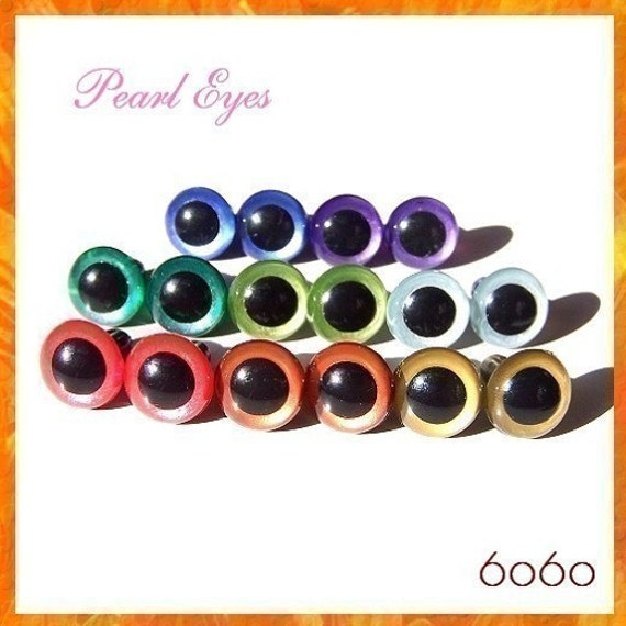12 mm Hand Painted Safety Eyes Plastic Eyes Animal Eyes PEARL