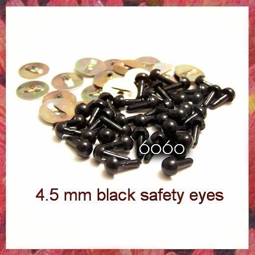 4.5 BLACK amigurumi / animal / plastic / craft safety eyes