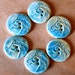 6 Handmade Ceramic Buttons - Horse Buttons in Sky Blue Stoneware
