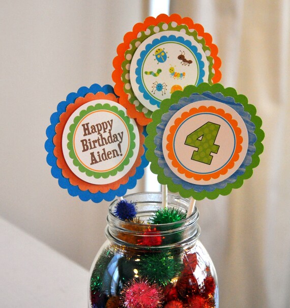 Bug Centerpieces. Insect. Centerpiece. Personalized. Set of