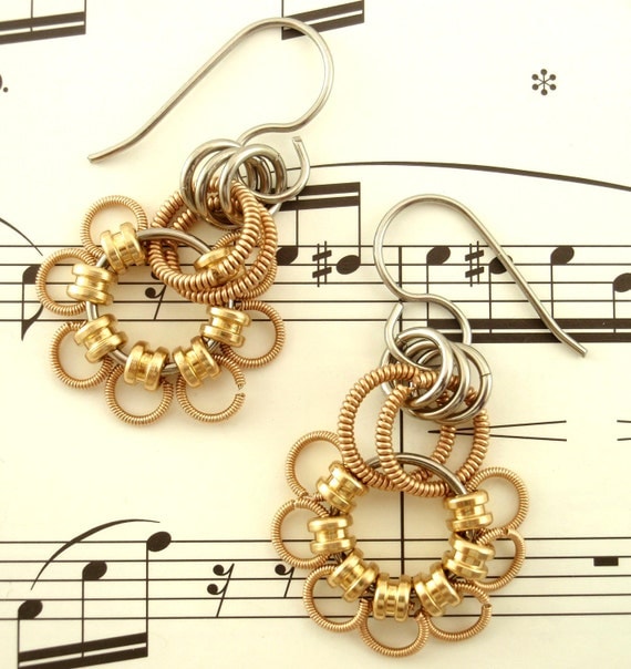 Items similar to Zing 2 Guitar String Earrings on Etsy