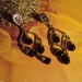 Old World Mexican Black Onyx and Sterling Chandelier Earrings