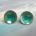Alpine Dew Drops - small stud - Handmade Blue Green Enamel on Copper Post Earrings