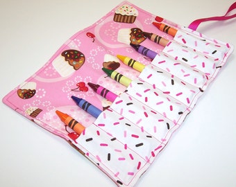 Crayon Roll - CUPCAKES Crayon Roll Up
