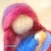 Mother and child needle felted soft sculpture art doll, Waldorf education standing doll