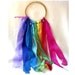 Silkplay strips 10 colors with Jingle bells on a bamboo circle for adults and children dance and play