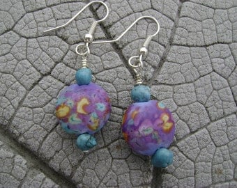 SALE Reduced by 25% LENTILS Lampwork Beads by Cherie Sra R114 Flameworked Lentil Glass Bead Earrings