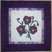 Pansies appliqued wall hanging mini quilt