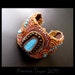 Sinai Glitz - Turquoise, Brown, Gold and Copper Bead Embroidered OOAK Cuff