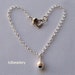 Ivory Pearl Drop Bracelet. Sterling Silver. Heart Clasp. Bridal. Valentine Heart.