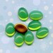 Gorgeous 14x10 Milky Peridot Glass Cabs (9-14B-8)